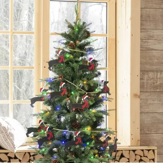 Glitzhome&reg; 6ft. Metal Christmas Dog Garland Set {4}