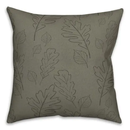 Green Large Leaf Pattern Throw Pillow {1}