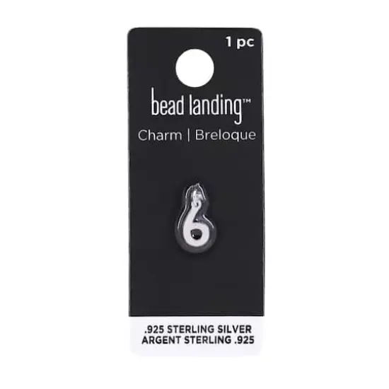 Sterling Silver Number Charm by Bead Landing&trade; 6 {9}
