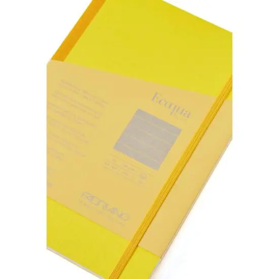 Fabriano® EcoQua Plus A5 Lined Fabric-Bound Notebook Yellow {6}