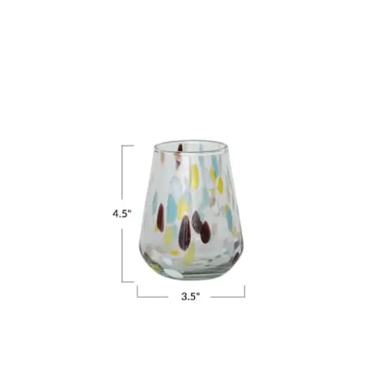Hello Honey&reg; 12.5oz. Blown Confetti Drinking Glasses, 6ct. {5}