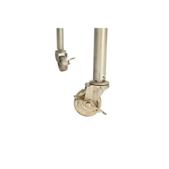 Hello Honey&reg; 30" Beige 2-Tier Metal Bar Cart With Locking Caster Wheels {3}