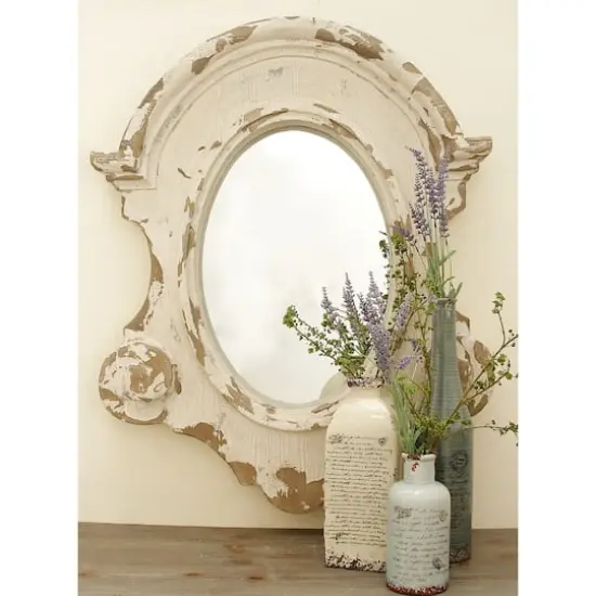 White Vintage Fiberglass Wall Mirror {7}