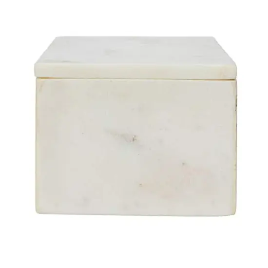 Hello Honey&reg; White Marble Box Storage Container with Lid {8}