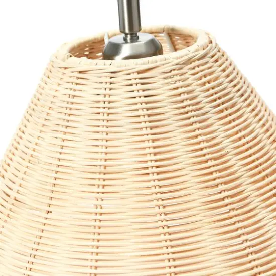 Hello Honey&reg; Rattan & Metal Wall Sconce Satin Nickel {8}