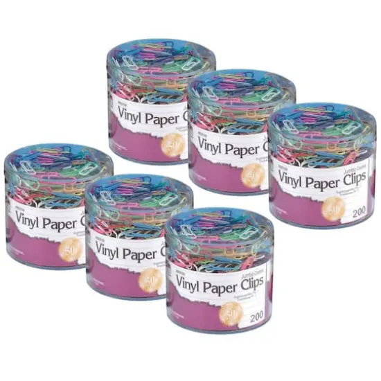 Charles Leonard Jumbo Vinyl Coated Paper Clips, 6 Packs of 200 {1}