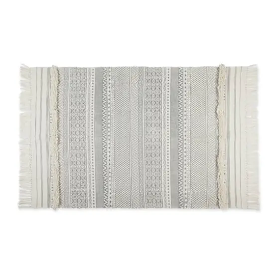 DII&reg; Shabby Chic Textured Hand-Loomed Shag Rug Gray/Off White {1}