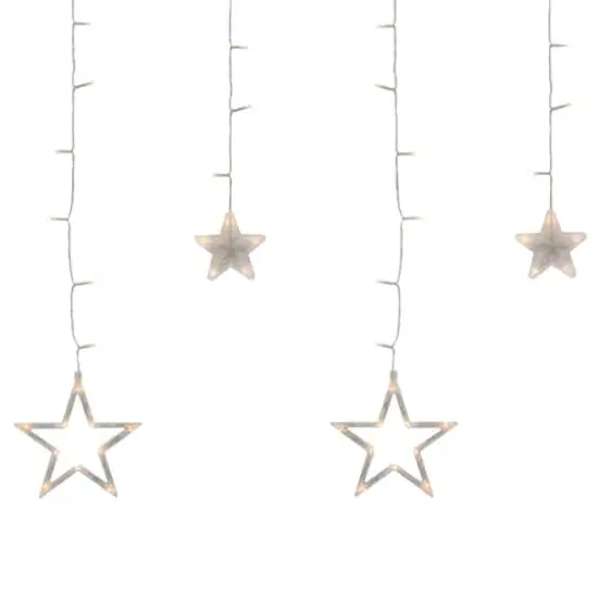 138ct. Clear LED Star Drop Window Curtain Christmas Lights with Clear Wire {3}