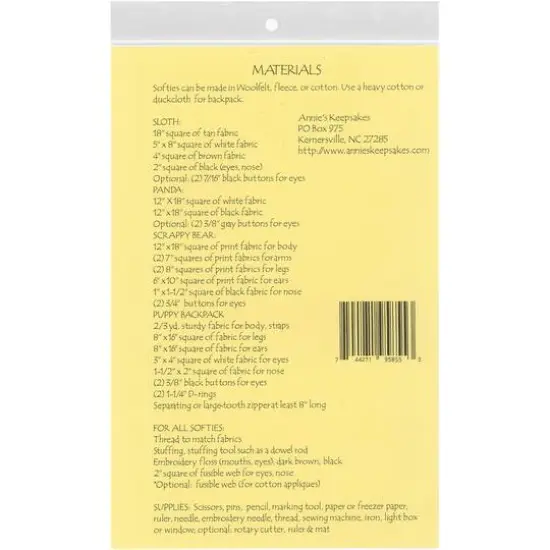 Annie's Keepsakes Baby Buddies Softies & Backpack Pattern {3}