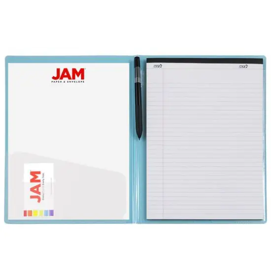 JAM Paper Plastic Padfolio Blue {5}