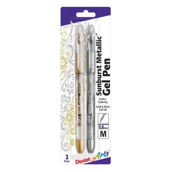 Pentel&reg; Sunburst Metallic&trade; 0.8mm Gel Pens 2 Set {1}