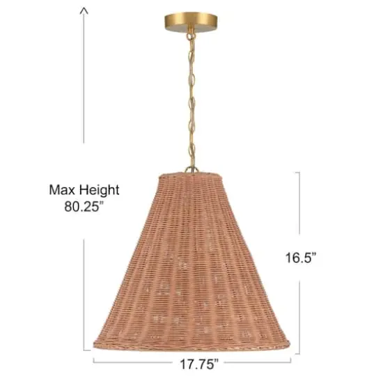 Hello Honey&reg; Rattan Taper Pendant Light Natural {9}
