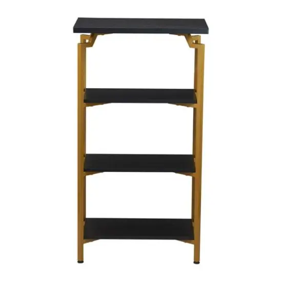 Household Essentials Crown 43" 4-Tier Bookshelf Black {6}