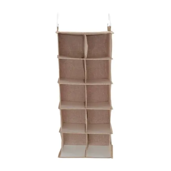 Household Essentials 10-Pocket Hanging Shoe Organizer Brown {6}
