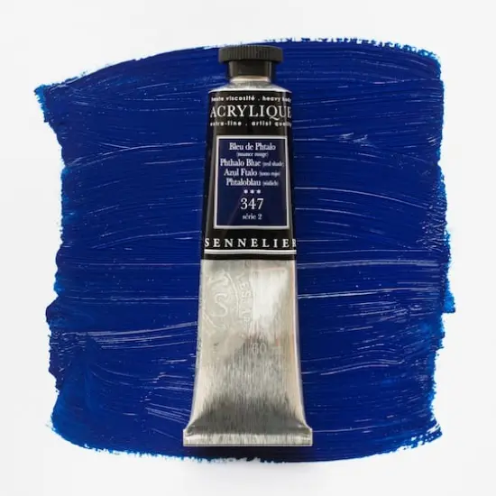 Sennelier Extra Fine Artists' Acrylic Paint, 60mL 347 Phthalo Blue (Red Shade) {4}