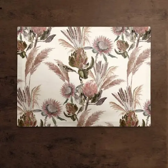 Protea Blooms Cotton Twill Placemat Cream {3}