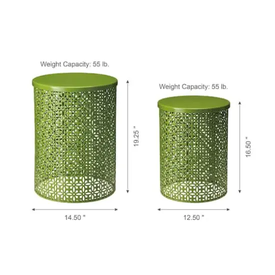 Glitzhome&reg; Multi-Functional Metal Accent Table Set Green {7}