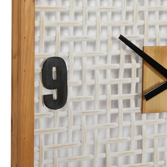 White Farmhouse Wood Wall Clock, 24" x 24" {4}