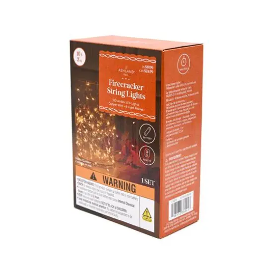 120ct. Amber LED Firecracker String Lights by Ashland&reg; {5}