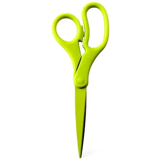 JAM Paper 8" Ergonomic Multi-Purpose Precision Scissors Lime Green {1}