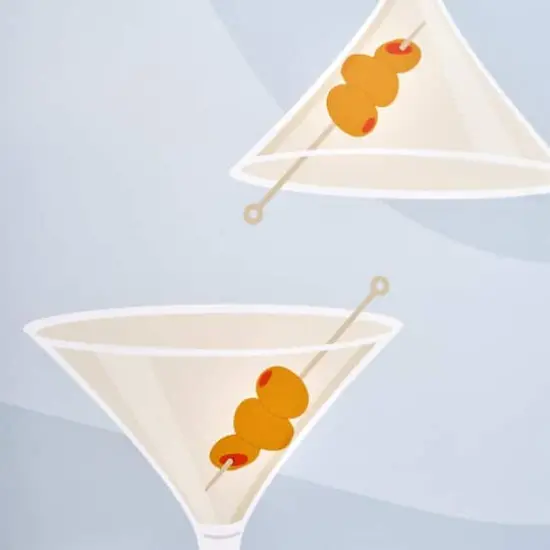 American Art Decor Tipsy Framed Dirty Martini Cocktail Poster - 16" x 20" x .75" {5}