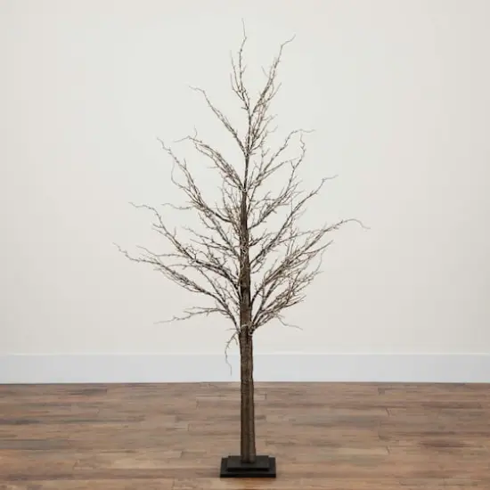 5ft. Pre-Lit Artificial Christmas Twig Tree, Warm White LED Lights {9}