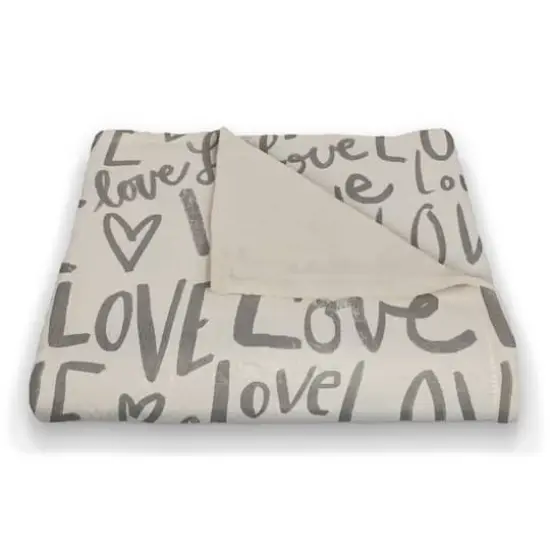 Love Typography 50" x 60" Coral Fleece Blanket {3}