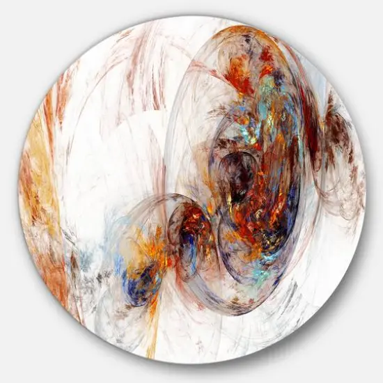 Designart - Colored Smoke Brown' Abstract Circle Metal Wall Art {1}