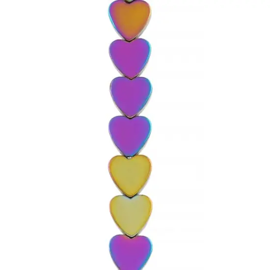 Rainbow Reconstituted Hematite Heart Beads, 8mm by Bead Landing&trade; {1}