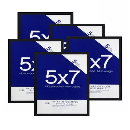 5 Pack Basics 5" x 7" Black Multipurpose Tabletop Frames by Studio D&eacute;cor&reg; {1}