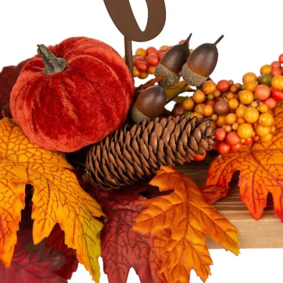 24" GlitzHome&reg; Thankful Floral Tabletop Sign {7}