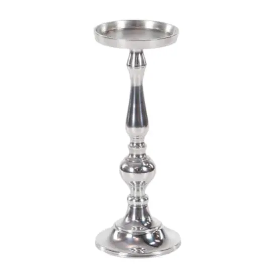 Silver Aluminum Traditional Candle Holder Set {5}