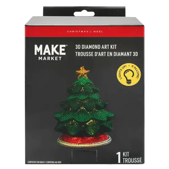 3D Christmas Tree LED Diamond Art Kit by Make Market&reg; {1}