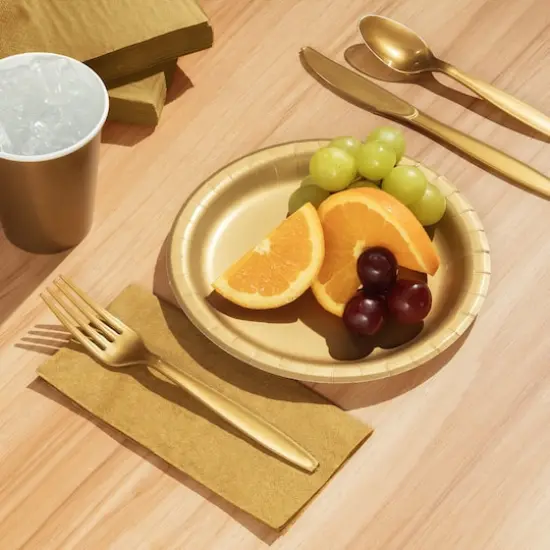 Hoffmaster 16oz. Plastic Cups, 20ct. Gold {4}