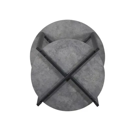 Household Essentials Jamestown 24" Round End Table Gray {12}