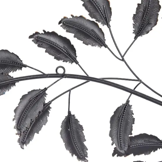 Blue Metal Leaves Wall Decoration {5}