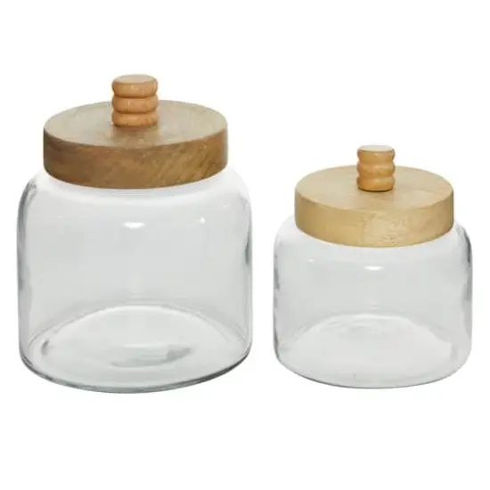 Clear Glass Farmhouse Canisters Set {5}