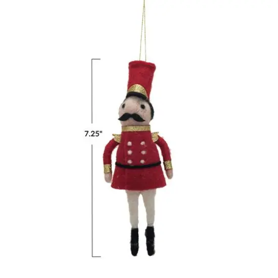 Hello Honey&reg; 7.25" Handmade Wool Felt Soldier Ornament with Glitter {3}