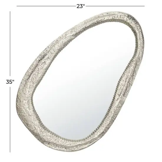 Silver Contemporary Wall Mirror, 23" x 2" x 35" {6}