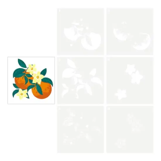 Citrus Fruits & Flowers Layering Stencils by Recollections&trade; {1}