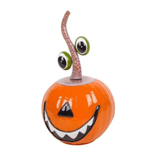 15" Floating Eyes Pumpkin Metal Tabletop D&eacute;cor {6}