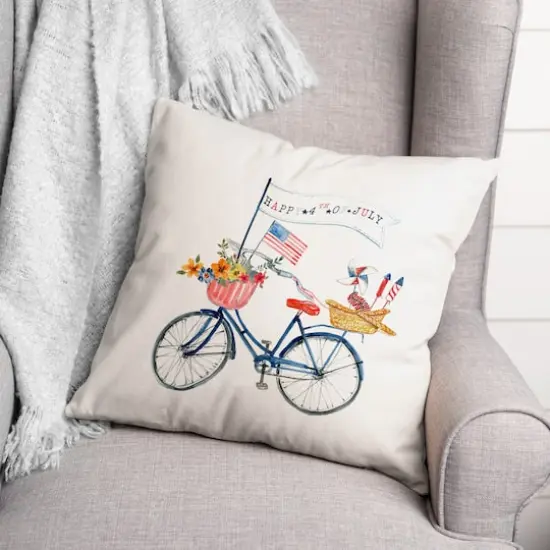 USA Bike Throw Pillow {3}
