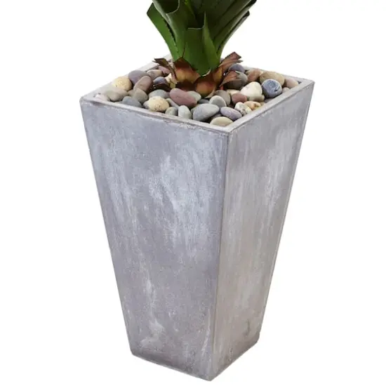 5ft. Spiked Agave Plant in Cement Planter {4}