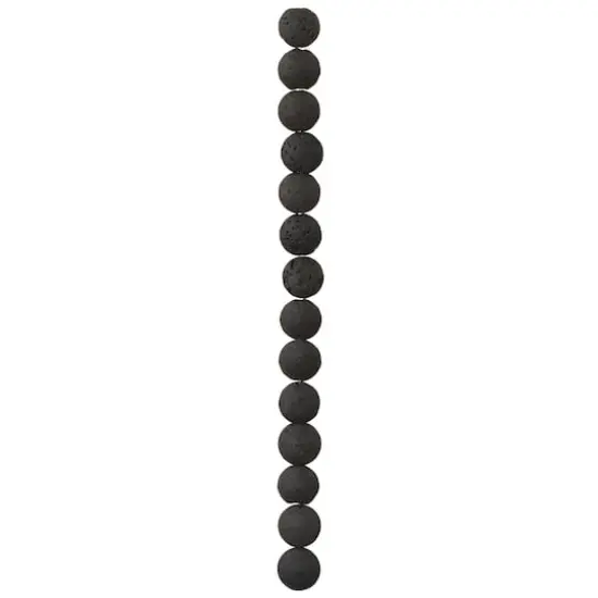 Black Lava Stone Lentil Beads, 12mm by Bead Landing&trade; {4}