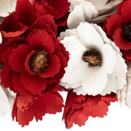 15" Americana Floral Flag Wooden Wreath {6}