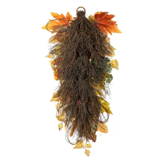 Glitzhome&reg; 25" Fall Pumpkin Leaf Swag {16}