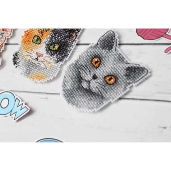 MP Studia Who Said Meow? Magnets Plastic Canvas Counted Cross Stitch Kit {9}