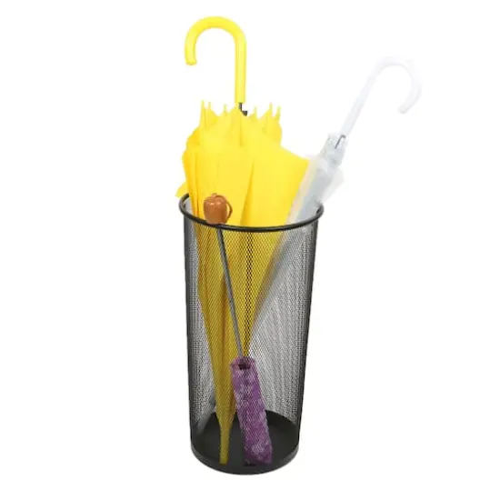 Mind Reader Black Metal Mesh Umbrella Holder Basket {1}