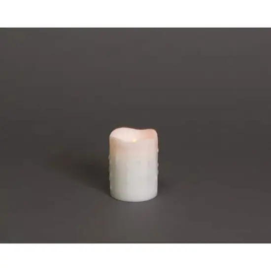 3" x 4" LED Wax Dripping Pillar Candle Set {1}
