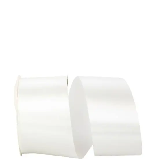 JAM Paper 2.5" x 50yd. Single Face Satin Allure Ribbon White {1}